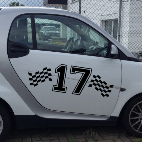 Auto Startnummer Flagge einfarbig auch für LKW