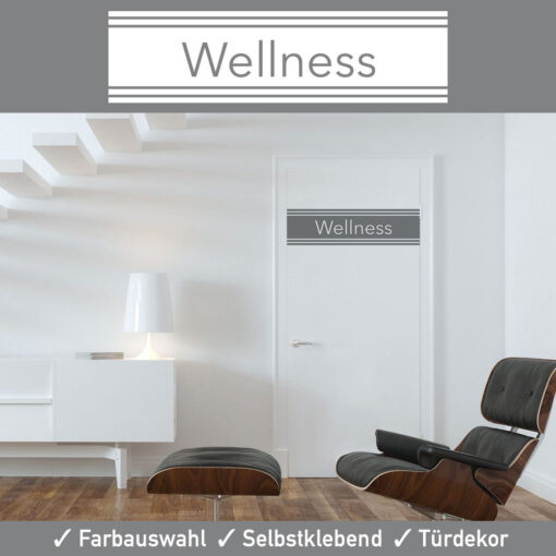 Startbild Türaufkleber Wellness Spa im edlem Design und seidenmatter Optik