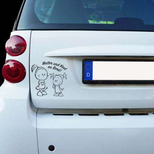 Beispiel Mutter Kind Aufkleber im süßen Design für das Auto