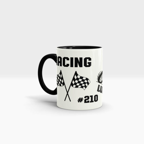 Motorrad Tasse Racing Ansicht links schwarzer Henkel