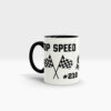 Motorrad Tasse Topspeed Ansicht links schwarzer Henkel