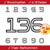 Rennsport Nummer für Motorrad, Auto und Quad