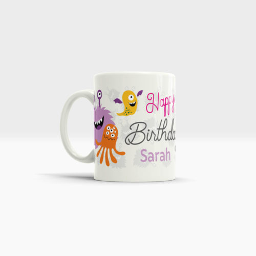 Tasse zum Geburtstag Motiv Mädchen Ansicht links