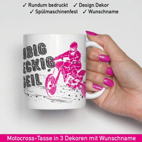 Motorrad Enduro Bike Tasse in drei verschiedenen Motiven