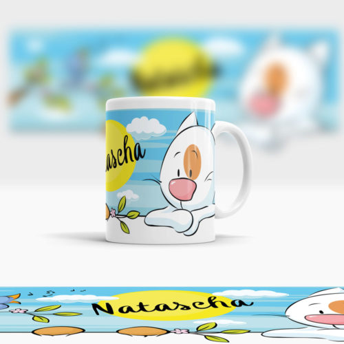 Kunststoff Kinder Tasse für Jungen und Mädchen Ansicht rechts