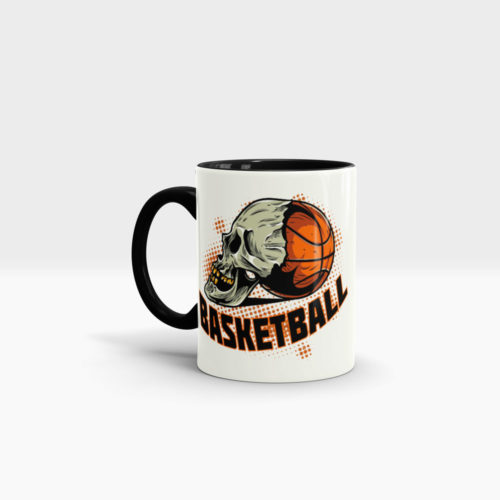 Basketball Motiv Kaffeebecher Ansicht links