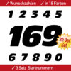 3er Set Startnummern Ziffern Motorrad MX Supermoto Motocross Auto Set Wunschzahlen 4 5 6 7 8 9 10 11 12 13 14 15 cm