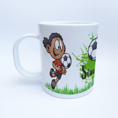 Plastiktasse mit Fußballmädchen