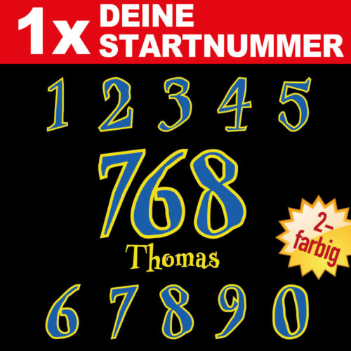 Motorrad Rennsport Zahlen mit Wunschnamen
