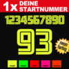 Startnummer neonfarbig