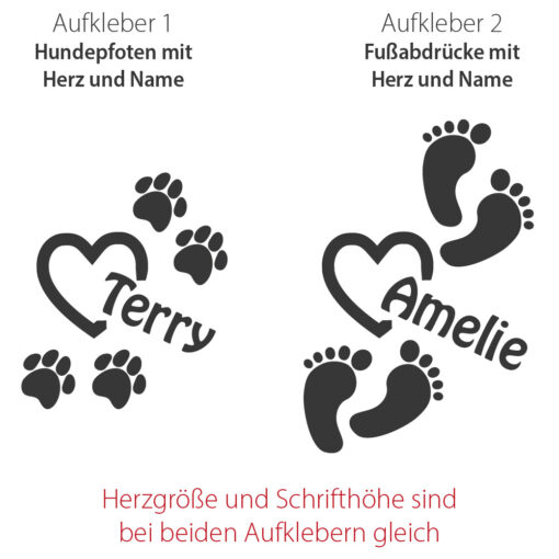 Auto Aufkleber Fußabdrücke Baby Hund
