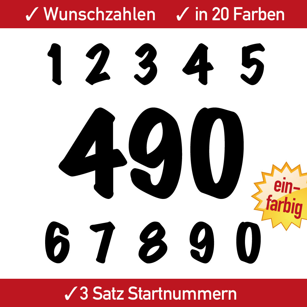 Aufkleber Startnummer Auto Racing Zahlen Ziffern Autocross Kart Rennen 4 5 6 7 8 9 10 11 12 13 14 15 cm