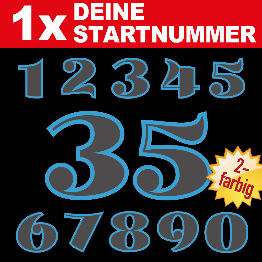 Zweifarbige Startnummer Motorrad Kart Quad Racing Ziffer Motorsport Rennen Enduro MX Auto Zahl 4 - 15 cm – Bild 5