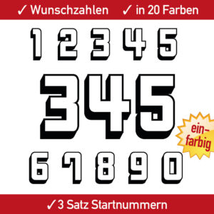 Auto Startnummern Aufkleber Rennen Zahlen Ziffern Autocross Höhe 4 5 6 7 8 9 10 11 12 13 14 15 cm