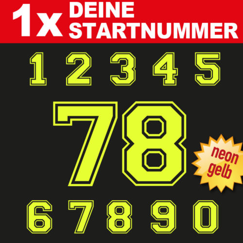 BMX Startnummern in der Farbe neongelb