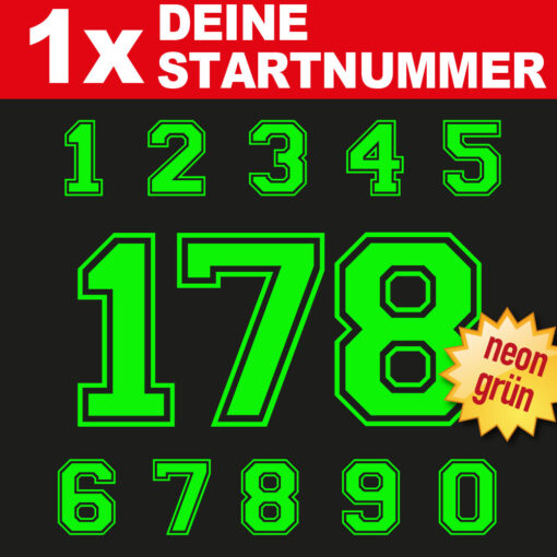 BMX Startnummer in neongrün