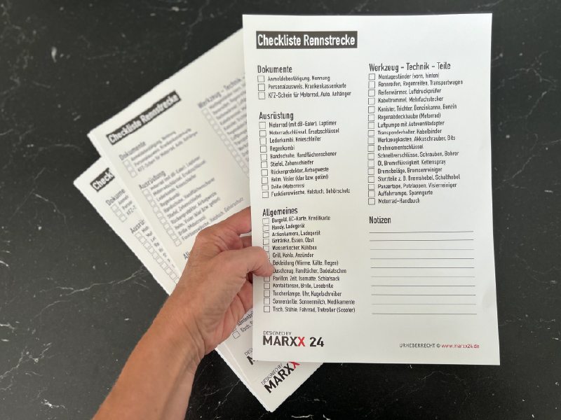 Rennstrecken Checkliste für Rennfahrer