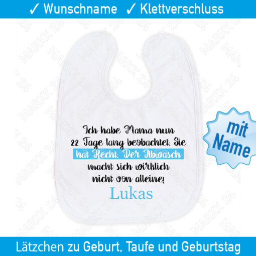 Coole Lätzchen mit Sprüchen Name Geschenk Geschenkidee Geburt