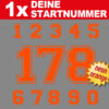Fahrrad Startnummer in neon orange