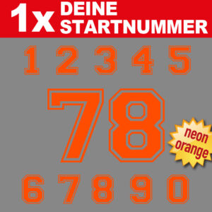 Motorrad Startnummern Aufkleber neon 4 - 15 cm Motocross neongelb neongrün neonorange neonpink neonrot