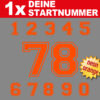 Fahrrad Startnummern in neonorange