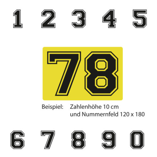 Kart Startnummer mit gelber Untergrundfolie