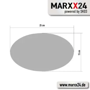 Ovale Vinylfolie im Format 25 × 15 cm für Beschriftungen und Dekoration