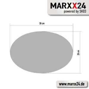 Ovaler Folienaufkleber im Maß 30 × 20 cm für individuelle Gestaltung