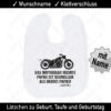 Motorrad Schlabberlatz Wunschname mit Motorrad und Namen