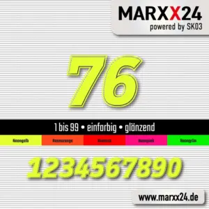 Motorrad Startnummer Neongelb