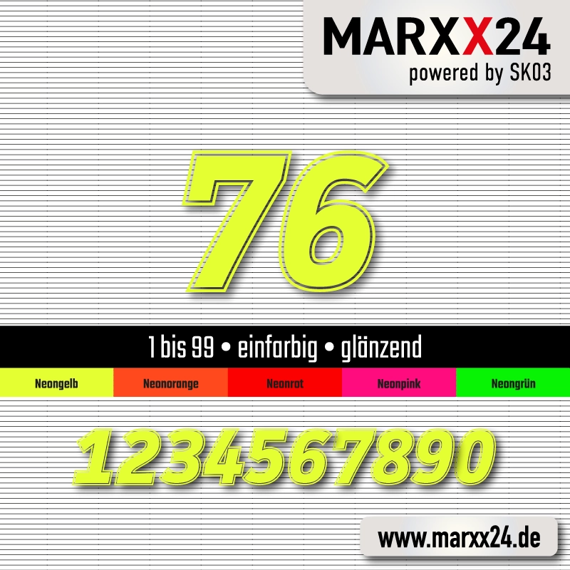 Motorrad Startnummer Neongelb