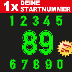 Neon Startnummer Motorsport 4 - 15 cm Motocross Auto neongelb neongrün neonorange neonpink neonrot