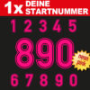 Motorrad Startnummer Rennstrecke neonpink