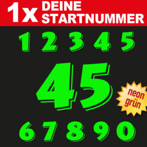 Startnummer neon 4 - 15 cm Motocross Enduro Motorrad Roller Scooter neongelb neongrün neonorange neonrot