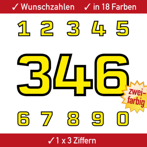 Motorrad Startnummern Zweifarbig