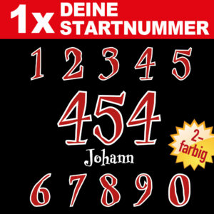 Startnummer zweifarbig Motorrad MX Motocross Namen Ziffer Zahl Aufkleber Auto Kart Quad 10 11 12 13 14 15 cm
