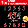 Startnummer zweifarbig mit neon