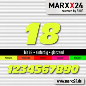 Neonfarben Startnummern
