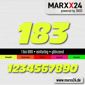 Neonfarben Zahlen
