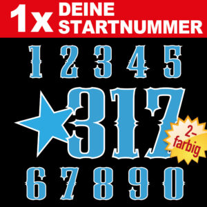 Autocross Aufkleber zweifarbige Startnummer Auto Rennen Truck MX Motorrad 6 7 8 9 10 11 12 13 14 15 cm