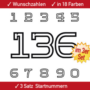 Rennsport Nummer Set Ziffern Zahlen Aufkleber MX Motorrad Supermoto Auto 4 5 6 7 8 9 10 11 12 13 14 15 cm