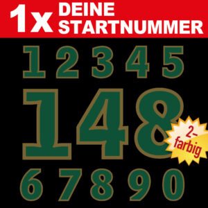 Individuelle Retro Aufkleber zweifarbig Motorrad MX Motocross Auto Heritage Look Oldschool Zahlen Ziffern 4 - 15 cm