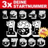 Startnummern Aufkleber Sterne