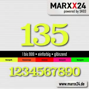 Startnummer Aufkleber Retro