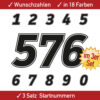 Startnummer Motorrad Rennen in vielen Farben