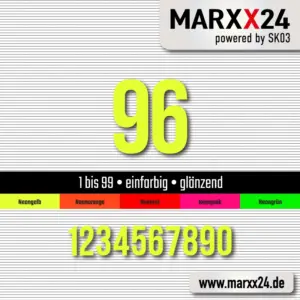 Startnummer neongrün