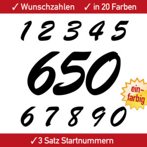 Startnummern Aufkleber Motorsport Racing Zahlen Motocross Autocross Motorrad 4 5 6 7 8 9 10 11 12 13 14 15 cm