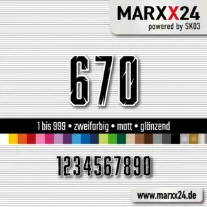 Startnummern Motocross zweifarbig