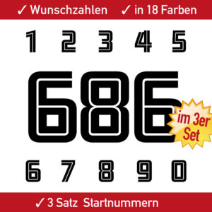 Motorrad Startnummern Set einfarbig MX Quad Kart MX Motocross Auto 4 5 6 7 8 9 10 11 12 13 14 15 cm