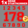 Motorrad Startnummern Zahlen in neon rot